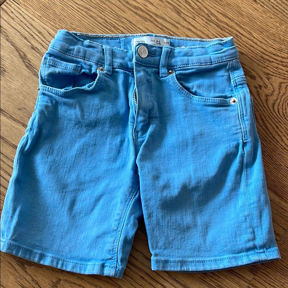 Zara Blue Denim Shorts Casual Summer Style